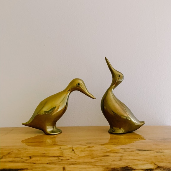 Set of vintage brass ducks - Picture 1 of 2
